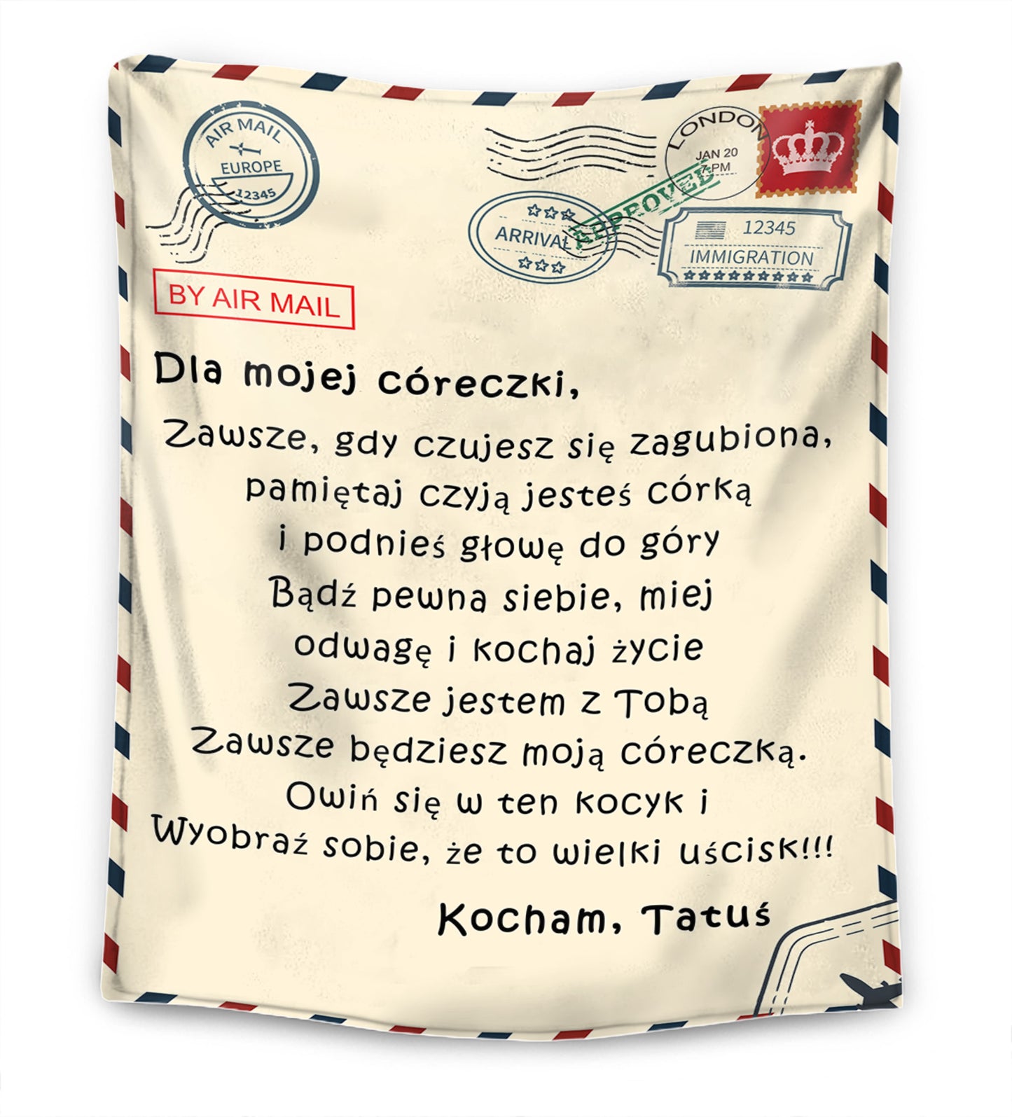 Tata - Dla mojej córki / Dla mojego syna - Koc Premium™