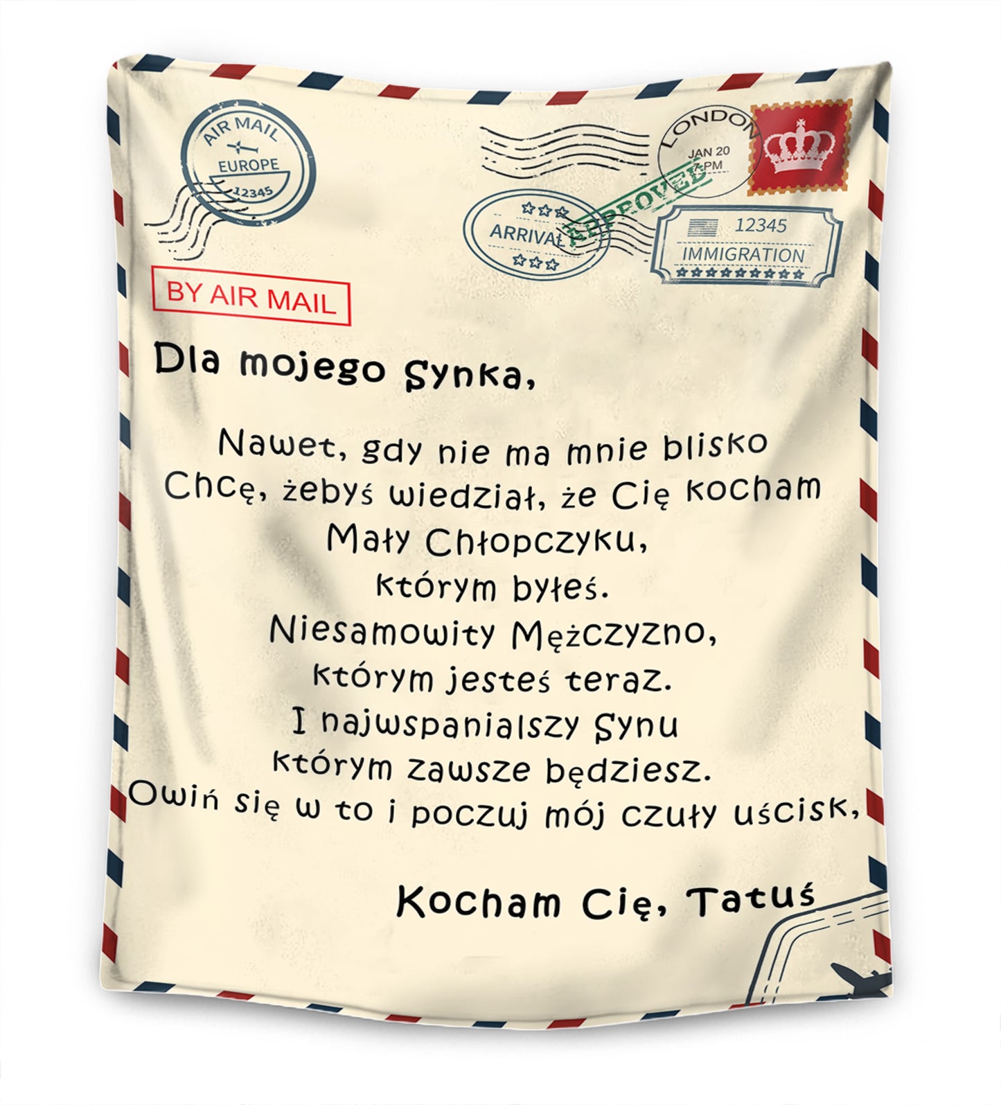 Tata - Dla mojej córki / Dla mojego syna - Koc Premium™ Ver2