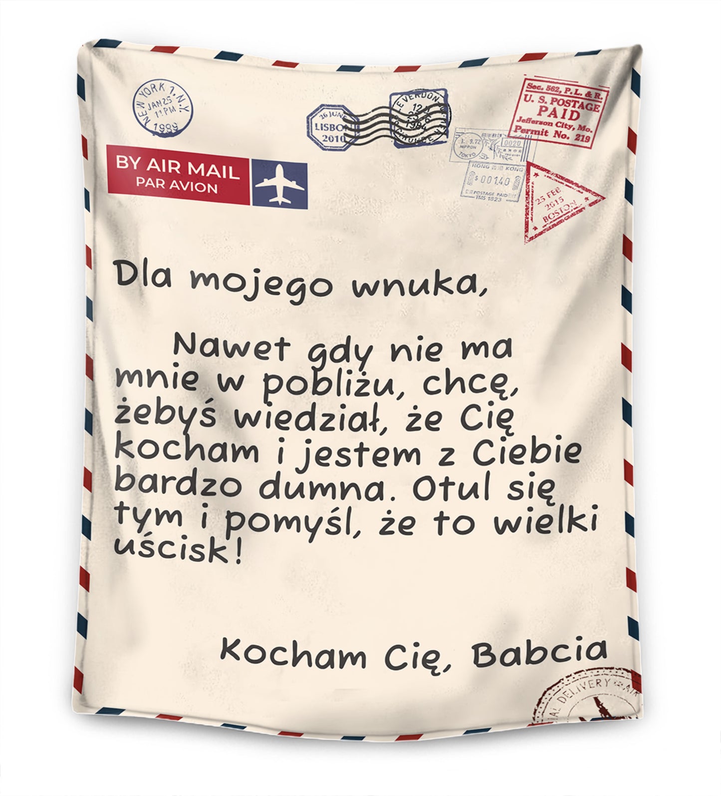 Babcia - Dla mojej wnuczki / Dla mojego wnuka - Koc Premium™ Ver. 3
