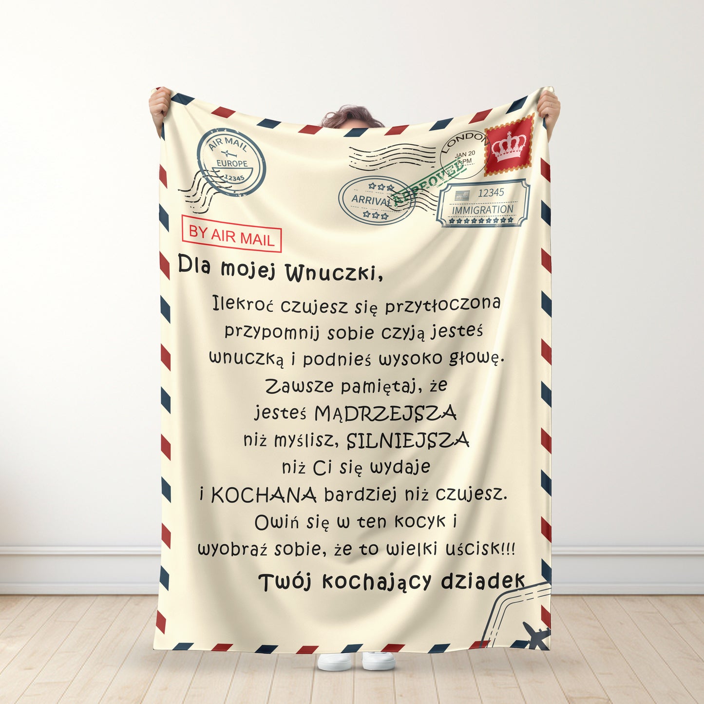 Dziadek - Dla Mojej wnuczki / Dla mojego wnuka - Koc Premium™