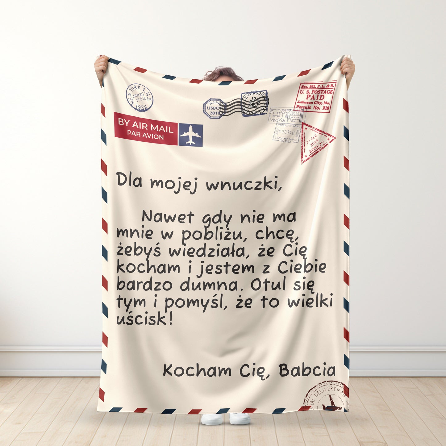 Babcia - Dla mojej wnuczki / Dla mojego wnuka - Koc Premium™ Ver. 3