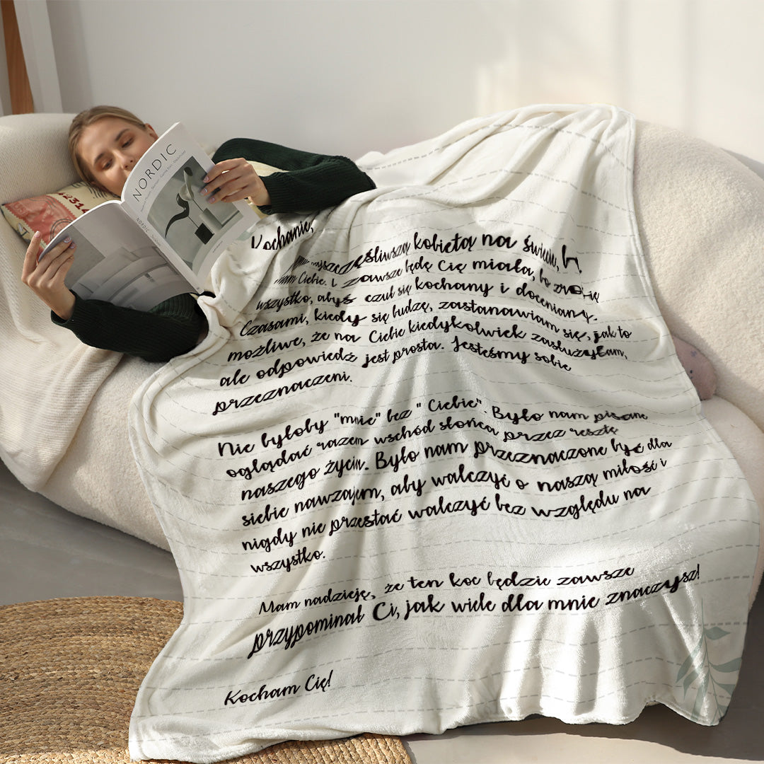 Spersonalizowany Koc - Ręcznie Pisany List™