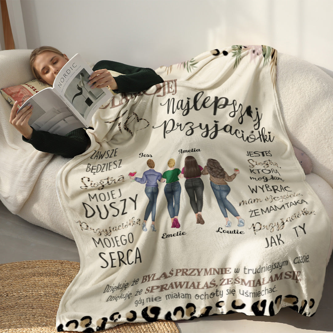 Dla Mojej Najlepszej Przyjaciółki - Siostra Duszy, Przyjaciółka Serca - Personalizowany Koc Premium - Wersja 2™