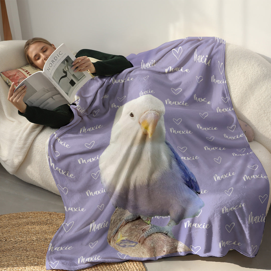 Personalizowany Koc z Imieniem i Zdjęciem - Prezent dla Właścicieli Zwierząt - Personalizowany Koc