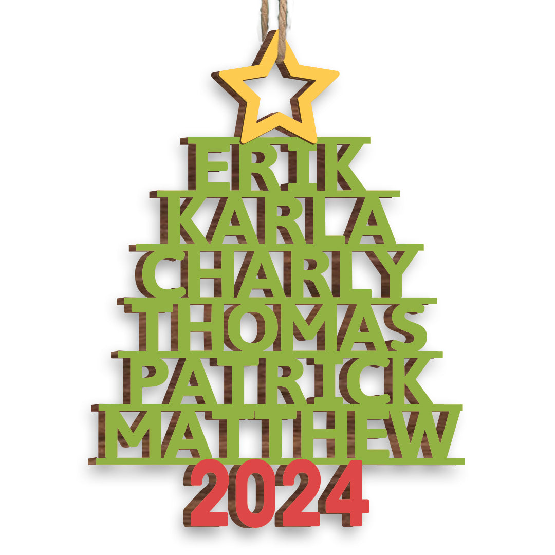 Spersonalizowana Ozdoba z Imionami Rodziny - Wyjątkowy Prezent Świąteczny dla Rodziny