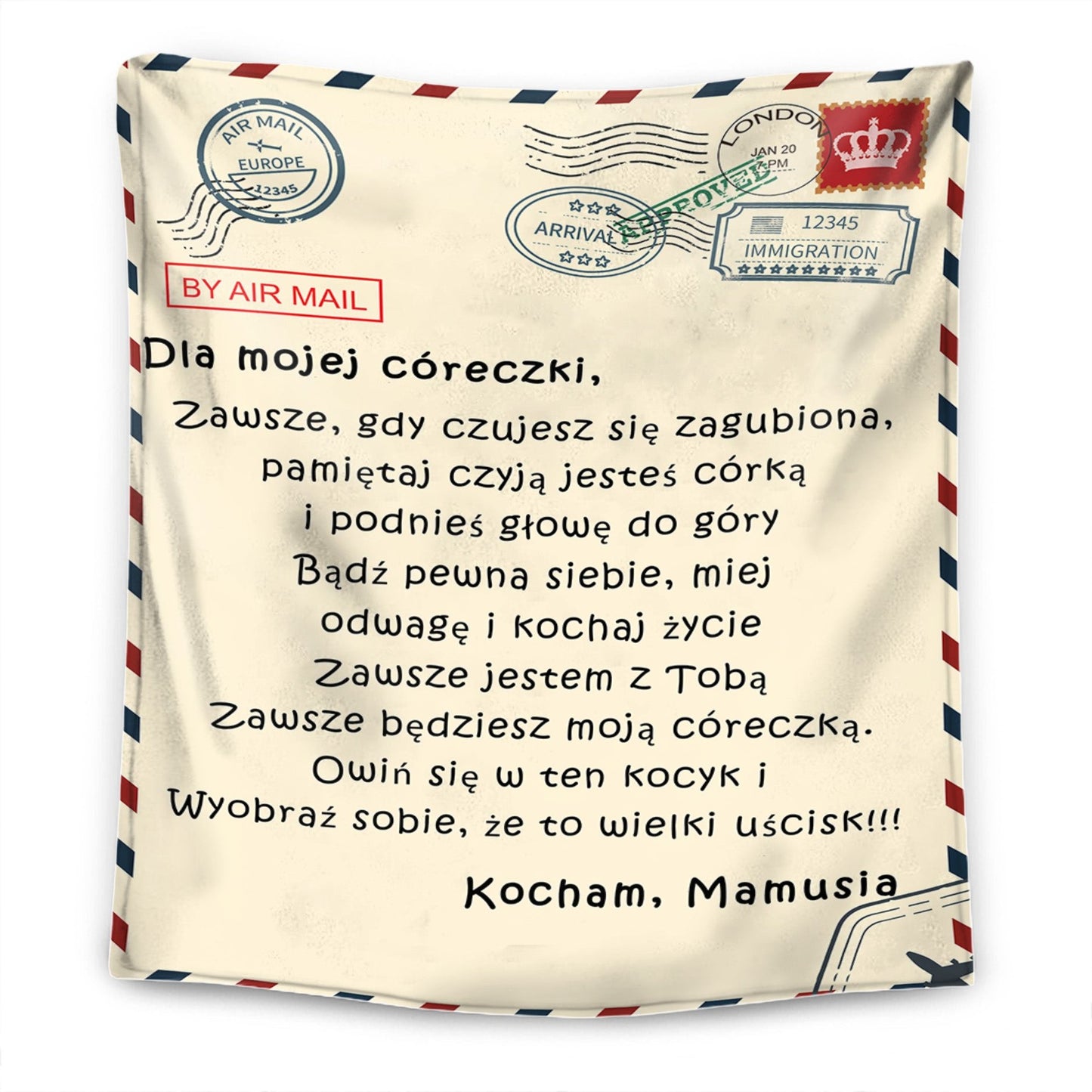 Dla mojej córki / Dla mojego syna - Spersonalizowany Koc Premium™