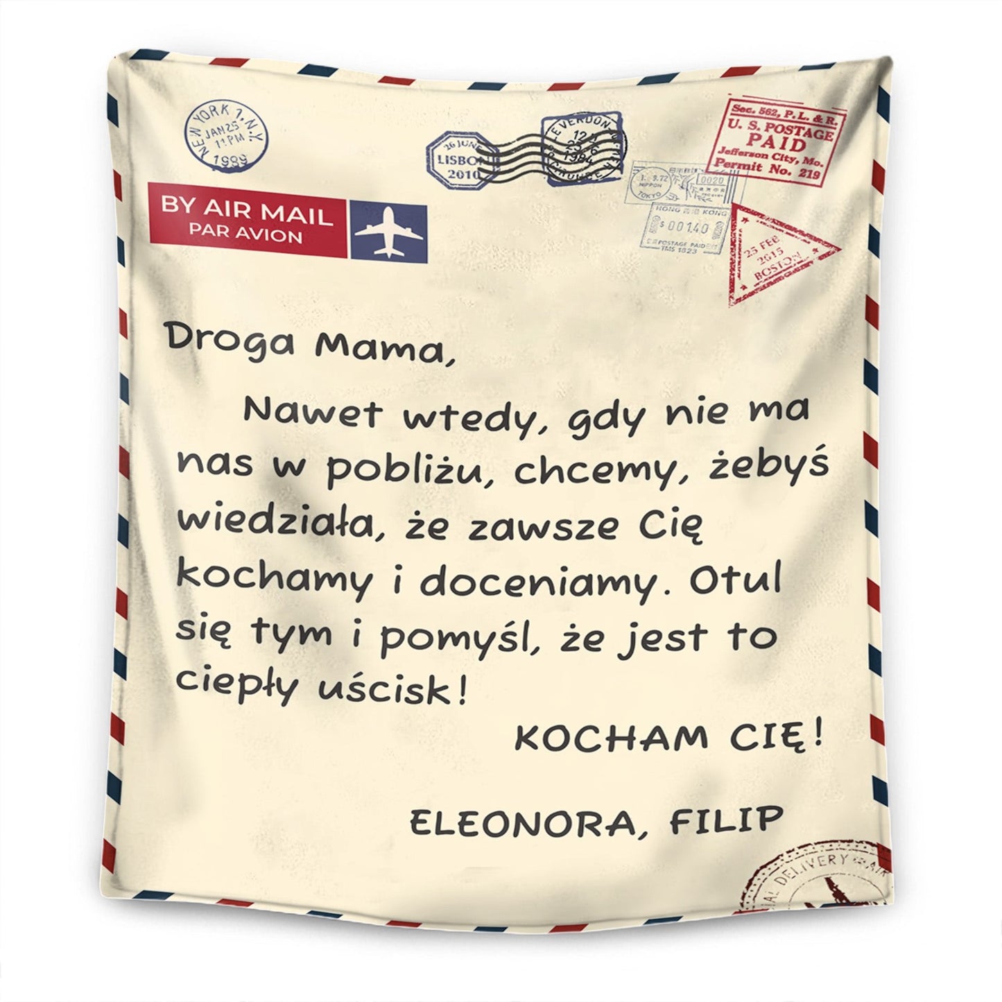 Dla Mojej Mamy/Dla Mojego Taty - Spersonalizowany Koc Premium™
