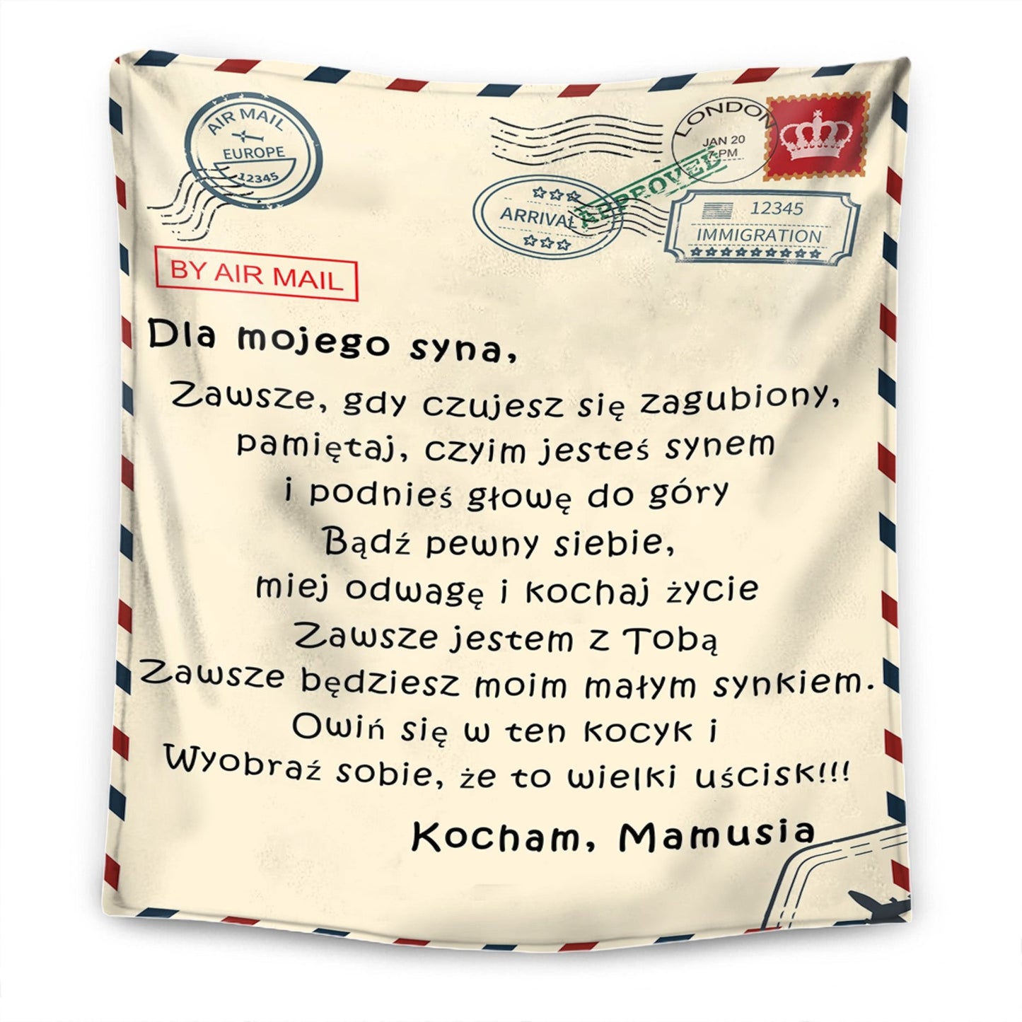 Dla mojej córki / Dla mojego syna - Spersonalizowany Koc Premium™