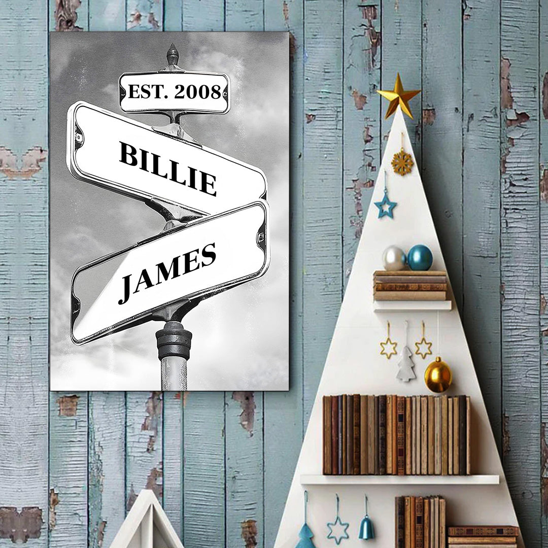 Gdzie Nasze Drogi Się Spotykają - Prezent Dla Par - Personalizowane Dekoracja Ścienna