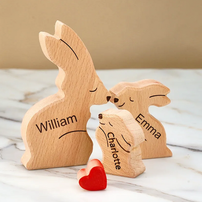 Wielkanocne puzzle z zającami – Prezent dla rodziny – Personalizowane drewniane puzzle