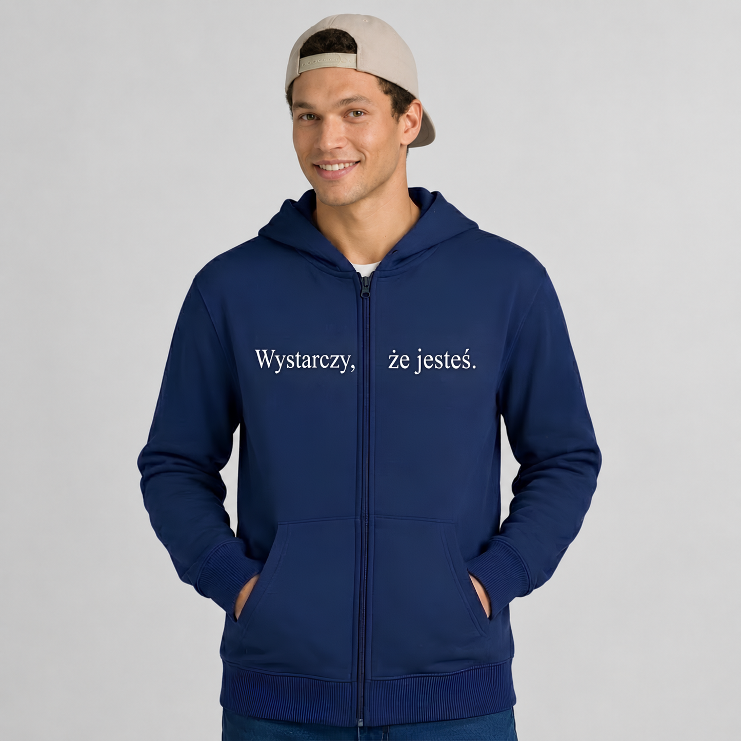bluza z kapturem na zamek „Wystarczy, że jesteś.”
